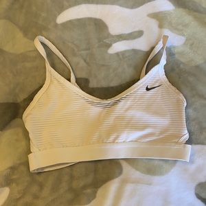 White Cross Back Nike Sports Bra